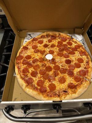 Large Pepperoni pizza