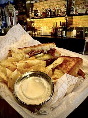 Sandwich from menu: pickle n onion grilled cheese