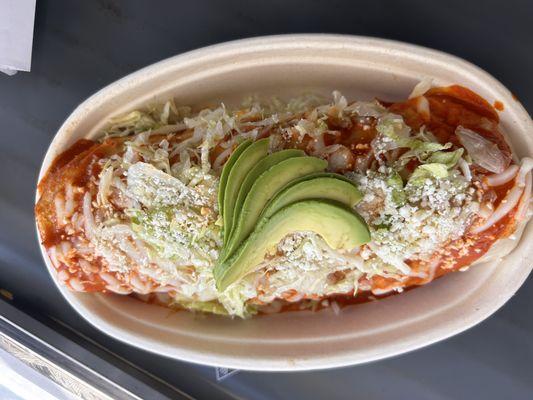 Imagine a warm burrito filled with seasoned Cooked to perfection meat fluffy rice, and melted cheese, drizzled with zesty house salsa.