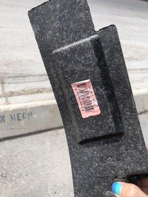 Broke this piece off somewhere - didn't fix it clearly