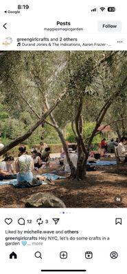 Crafting in the garden ( Instagram)