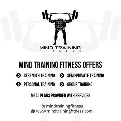 Mind Training Fitness Services Offered