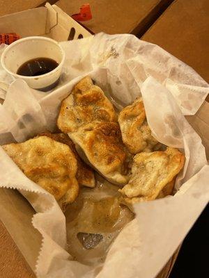 Seared pork and shrimp dumplings or as we like to call them fluffy pieces of heaven!