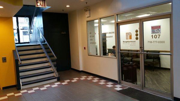 The inside the buildig entrance to their office.