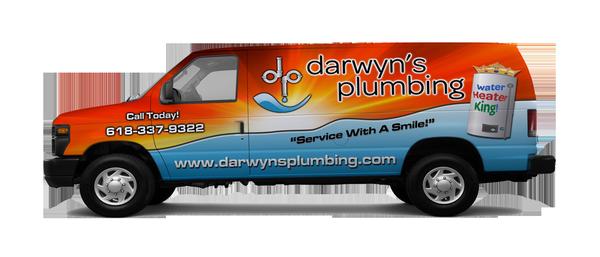 darwyn's plumbing fleet of trucks