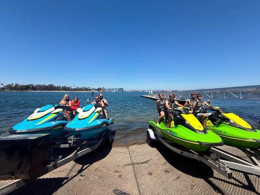 Happy customers on a nice sunny day