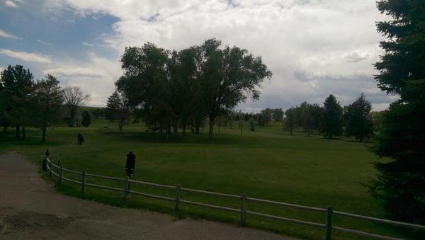 First tee box on Par 3 on a lovely day with friends. Lucky me!