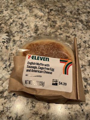 7-Eleven English Muffin with Sausage, Cage Free Egg and American Cheese
