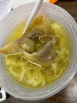 DISCOLORED Wonton Egg Drop Soup