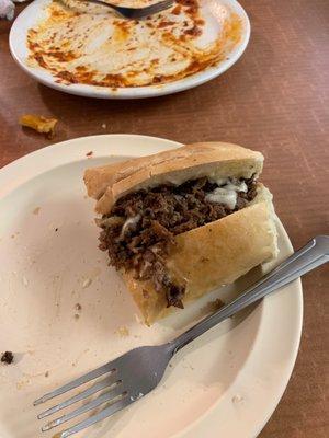 Garlic Bread NY style cheesesteak.