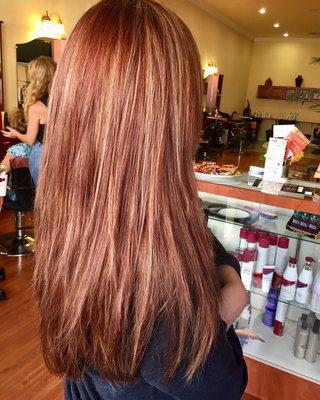 My beautiful client asked me to make her hair red and she loved it!!