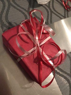 Gift wrapped chocolate fudge