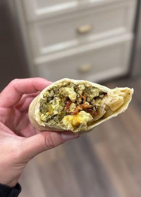 Breakfast Burrito (egg, hatch green chile, cheese, bacon)