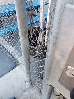 she got hit by the door lock..she was bleeding and got swollen lip..vice president said it was an accident..unsafe place..