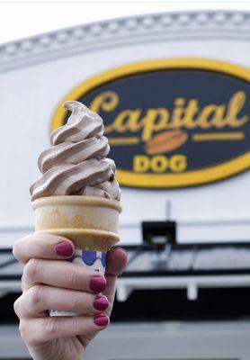 The vote's out-Best, creamiest soft serve ice cream served at The Capital Dog!