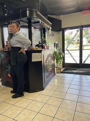 The front entrance to the restaurant.