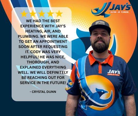 From expert diagnostics to helping customers make confident decisions, Cody continues to raise the bar. Great job, Cody !