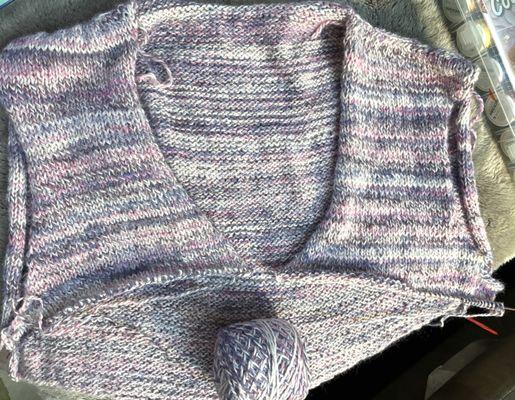 Cardigan. Finishing up the body and then will work the sleeves 2 at a time...