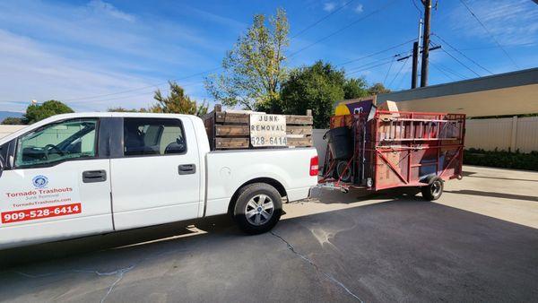 Trailer & back of truck fit about a full 10x10 storage unit's contents!
