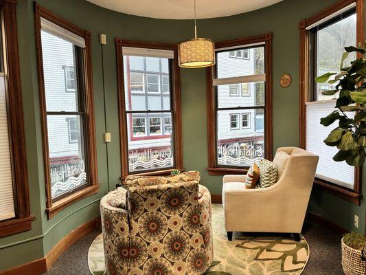 Great view from the office to relax and enjoy a cup of locally roasted coffee