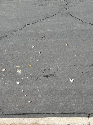 More food and broken glass