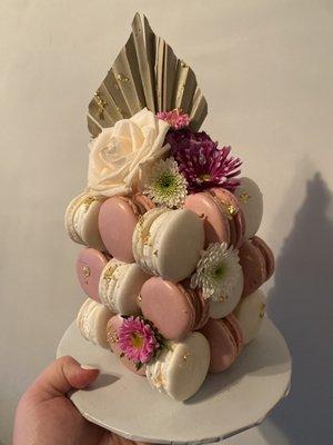 Macaron Cube Cake- chocolate strawberry and salted caramel