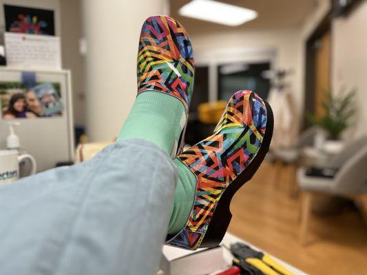My wildest pair of clogs, also a favorite for work.