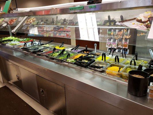 Fresh salad buffet 6.99 per lb. If you get up to lb get free coffee or free fountain drink.