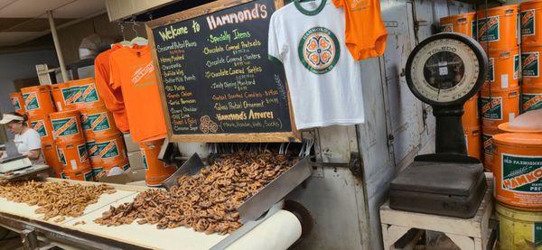 Fresh hand rolled pretzels straight out of the oven. So good!