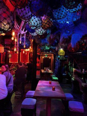 Very pretty lighting and fun decor