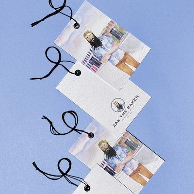 Hang tags made for Zak the Baker
