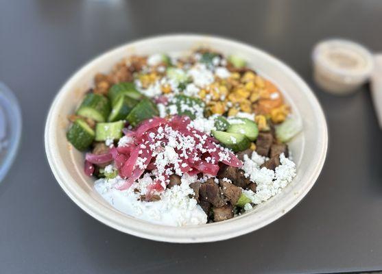 Build Your Own Bowl with Steak and Chicken