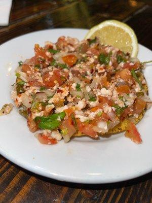 Spicy Shrimp Ceviche Tostada