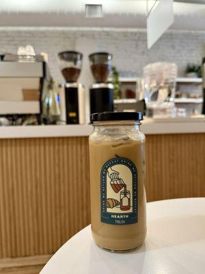 Iced rose lavender latte