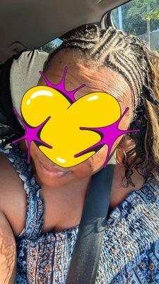 This is the most recent style that I had done. Cornrows on natural hair. Done by Dailyn.