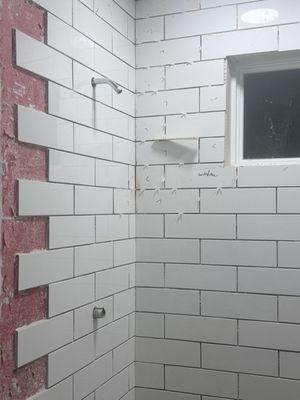 Poor tiling - half finished