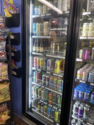 The only fridge you can buy a solo can of beer from. Very limited selection.