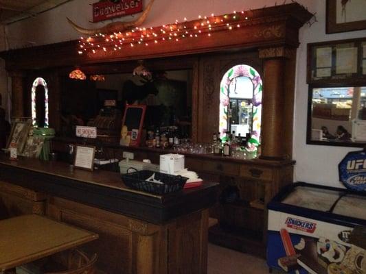 The bar came from the St. James Hotel in Cimmaron, NM