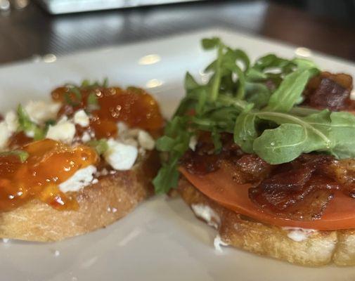 Lukie On Fire and You Bacon Me Crazy Bruschetta