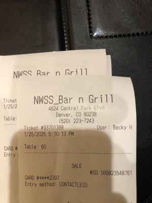 Real name on the bill.