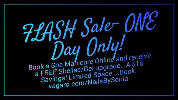 Flash Sale-one day Only! Kick in the new year with a bang-Lux Nails @Nails By Sonia