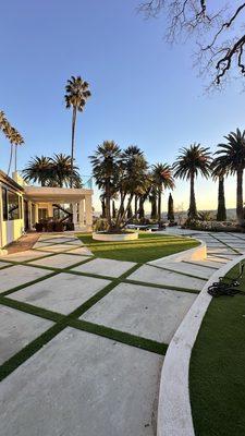 Patio, concrete, turf