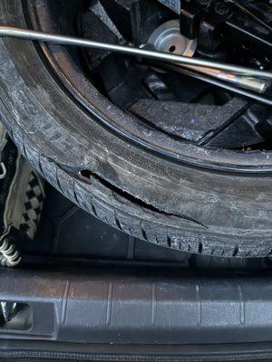 Damaged tire