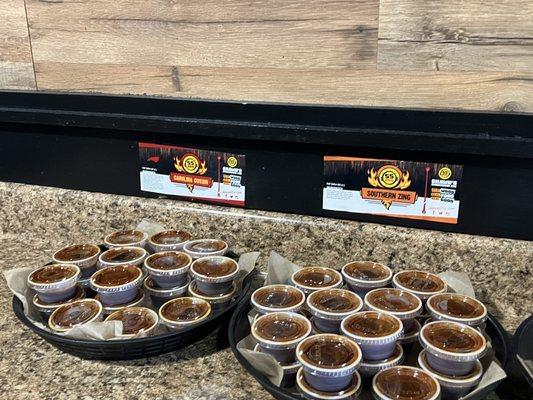 Various sauces. You take what you'd like.