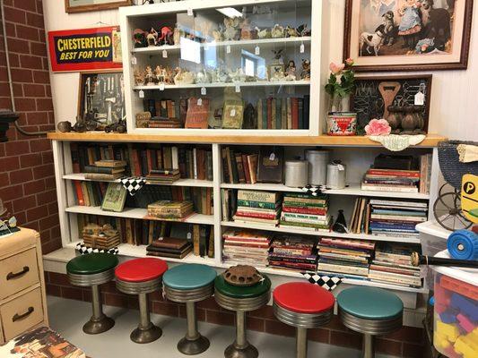 Vintage Barstools, Antique Books and Cookbooks