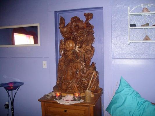 Sculpture in the reiki room at the House of Light