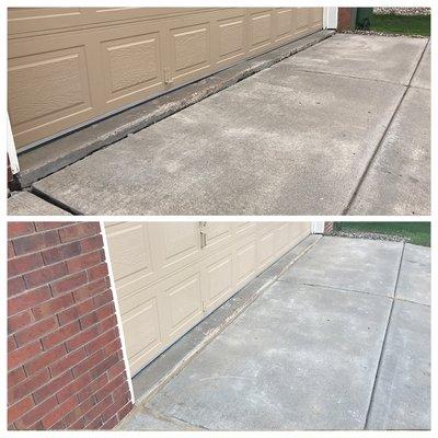 Concrete driveway leveling