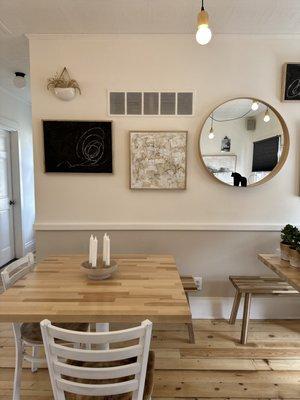 Sit and enjoy some coffee and fresh cinnamon rolls