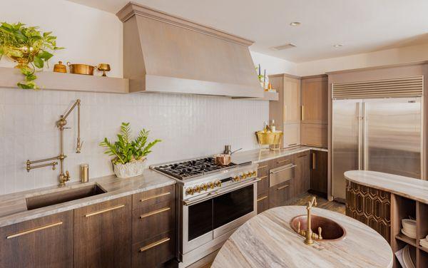 Warm modern kitchen blended with classic finishes