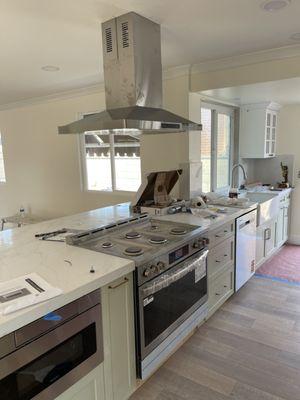New kitchen with new appliances in Huntington Beach, CA.